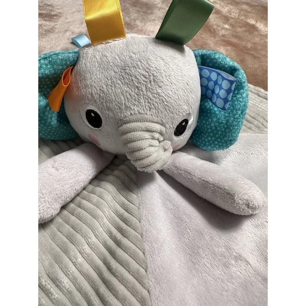 Bright Starts Lovey Security Blanket Elephant Taggies